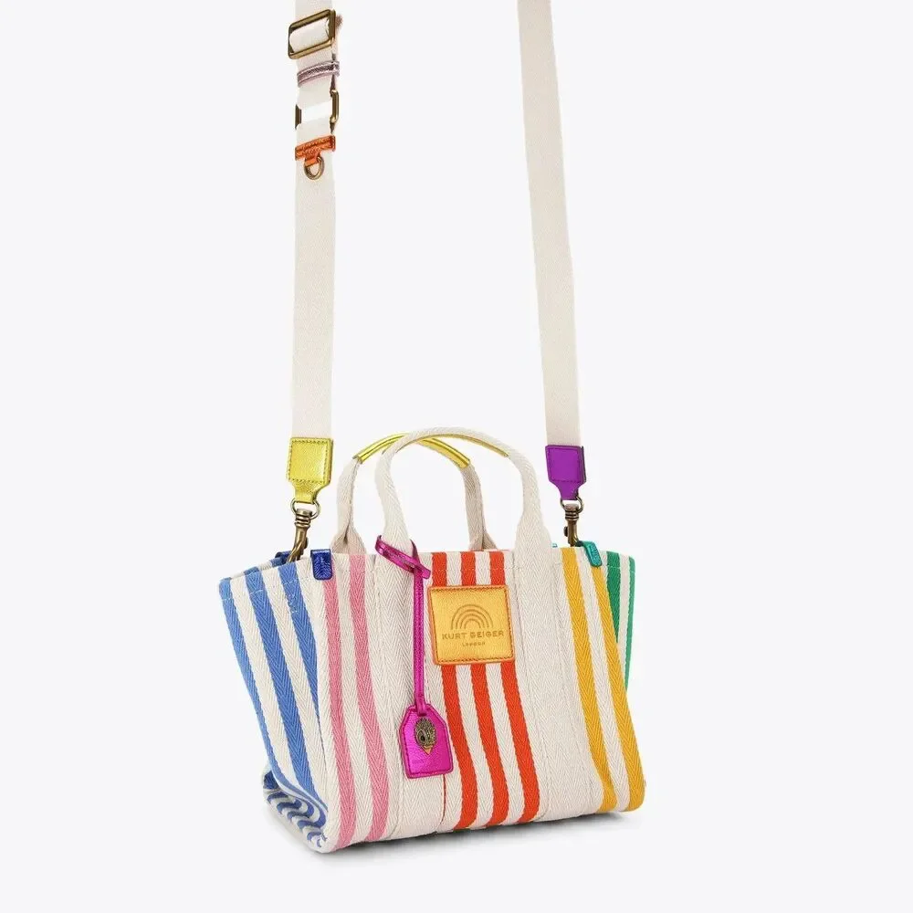 New KURT GEIGER Southbank Small Shopper in Multi Rainbow Tote Crossbody Bag